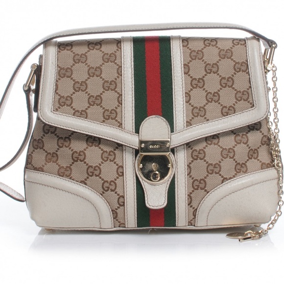 Gucci Handbags - GUCCI Monogram Treasure Flap Ivory